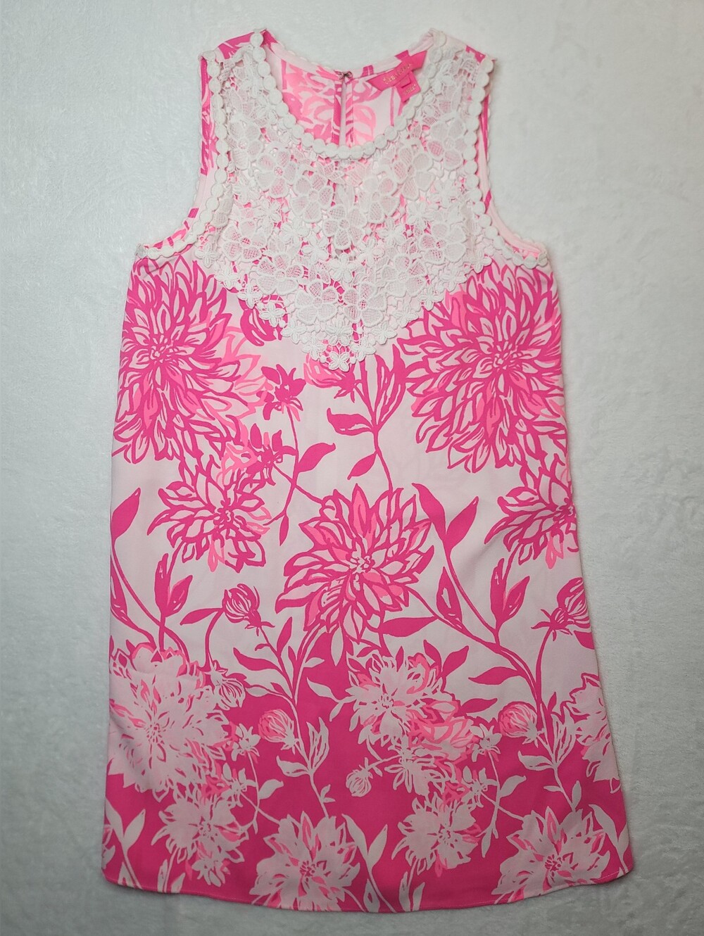 Lilly Pulitzer Nala Soft Shift Sleeveless Dress Sz 00 Resort White Caliente Pink